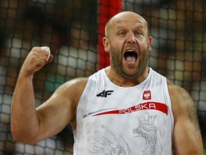 Piotr Malachowski of Poland reacts during the men's discus throw final at the 15th IAAF World Championships at the National Stadium in Beijing, China, August 29, 2015. REUTERS/Kai Pfaffenbach